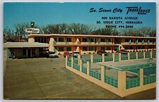 South Sioux City Travelodge Corvette Vintage Cars Nebraska Chrome Postcard picture