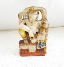 Vintage Old Handmade Painted Golden Work Lord Hanuman Marble Stone Statue STO133 picture