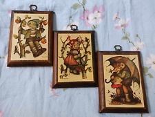 Set Of 3 Vintage Hummel Wooden Wall Plaques picture