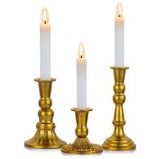 Sziqiqi Vintage Candlestick Holder Distressed Gold Taper Candle Holder Set fo... picture