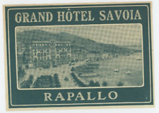 1930's-40's Grand Hotel Savoia Rapallo Label Luggage Label EVN2 picture