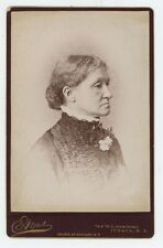 Antique c1880s Cabinet Card Profile of Lovely Older Woman in Dress Ithaca, NY picture