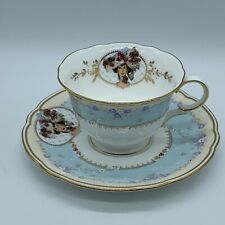 Vintage Victorian Lady Cup and Saucer Set Avon Honor Society 1998 Blue Japan   picture