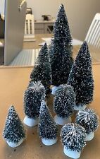 9 Vintage Miniature Bottle Brush Christmas Trees New picture