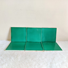 1940s Vintage Old Green Architecture Furniture Plain Tile Japan Set Of 6 CT30 picture