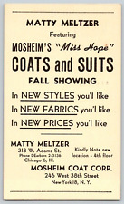 1950's Advertising Postcard~ Mosheim Coat Corporation~ New York City, NY picture