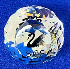 Estate SCS Swarovski Crystal Swan Round Ball Figurine 70  picture