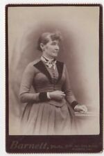 1890's CABINET PHOTO WELL DRESSED WOMAN PHOTOGRAPHER BARNETT MODESTO, CA picture