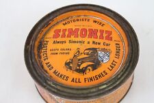 Vintage Antique Automotive Auto Car SIMONIZ Wax Polish Tin Can Advertising Metal picture