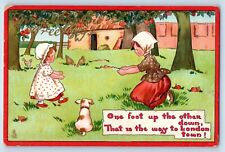 Valentine Greetings Postcard Mother And Child Nursery Rhyme Embossed Tuck c1910s picture