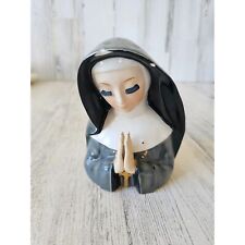 Vintage mini nun planter ceramic religious praying statue figurine picture