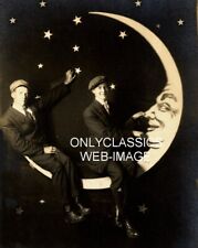 1910's TWO GUYS ON A PAPER MOON GAY INTEREST PHOTO ART DECO STUDIO PHOTOGRAPHY  picture