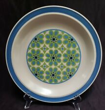 Nikko Stoneware Mod Blue Green Round Chop Plate Platter 12
