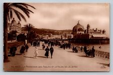 RPPC Nice France Promenade of the English and the Jetty Palace VINTAGE Postcard picture