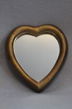 Italian Florentine Wooden Heart Mirror Handmade Italy Vintage 1960s? VTG picture