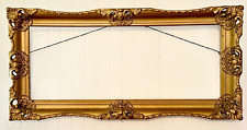Antique Ornate Painting Picture Frame Scrolled Gold Gesso Wood 35