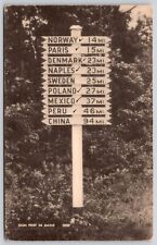 Maine Signpost Scenic Roadside New England Landmark BW WOB Postcard picture