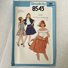 Vintage 1970’s Simplicity Sewing Pattern 8543 Girls Size 14. Midi Skirt & Blouse picture