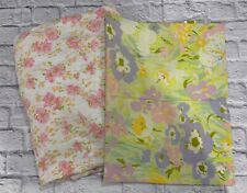 Vintage Sheet Lot Fitted Pillowcase Double Flower Power picture