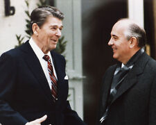 President RONALD REAGAN and Communist Leader MIKHAIL GORBACHEV Glossy 8x10 Photo picture