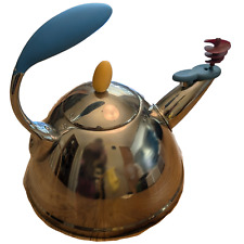 Vintage MICHAEL GRAVES Whistling Spinner Stainless Tea Kettle Pot - EUC picture