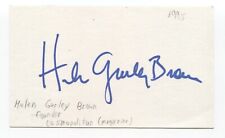 Helen Gurley Brown Signed 3x5 Index Card Autographed Signature Cosmopolitan picture