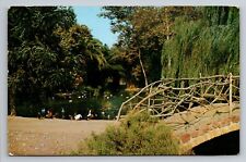 Duck Pond In Hillcrest Park Fullerton California Vintage Postcard Posted 1955 picture