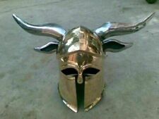 ANTIQUE HANDMADE MEDIEVAL ANCIENT MEDIEVAL WAR HELMET WITH HORNS WING picture