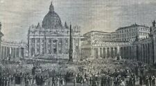 1879 Vintage Illustration St. Peters and the Vatican Rome picture