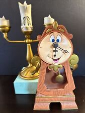 Disney Beauty & the Beast Lumiere 11” Candelabra & Cogsworth Clock Set -Read picture