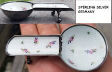 Vintage RARE STERLING SILVER PERSONAL ASHTRAY INDIV SINGLE GERMANY FOOTED ENAMEL picture