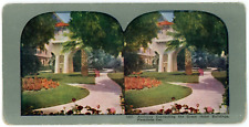 c1890's Colorized Stereoview Card #1257 Archway At Green Hotel in Pasadena, CA picture