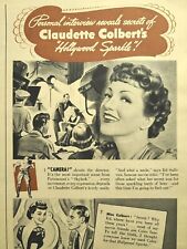 Calox Tooth Powder Actress Claudette Colbert Sparkle Smile Vintage Print Ad 1940 picture