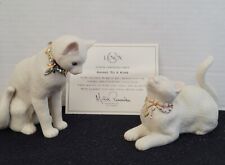 Lenox Cat Figurines Awake To A Kiss With 24 Carrot Gold Crystal Collars COA picture