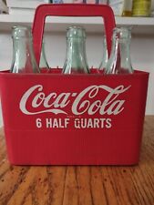 6 Vintage Coca Cola Bottles W/ Plastic Carrier  picture