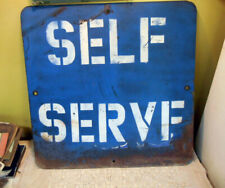 Vintage Gas Station SELF SERVE Metal Sign 24