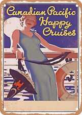 METAL SIGN - 1937 Canadian Pacific Happy Cruises Vintage Ad picture