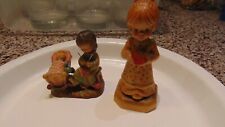 Vintage Set of 2 ANRI WOOD CARVED FIGURINES FROM ITALY picture