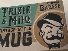 Trixie and Milo Coffee Cups: Vintage style Coffee Mugs Genuine Badass  New  picture