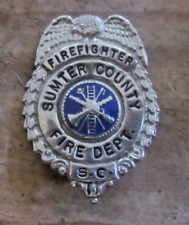 OBSOLETE SUMTER COUNTY FIRE DEPARTMENT South Carolina BADGE pin vintage old RARE picture