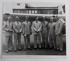 1950s US Military Pilots Officers Airplane Uniforms Airport Vintage Press Photo picture