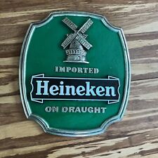Vintage Green Imported Heineken Plastic Beer Sign Advertising Stand Or Hanger picture