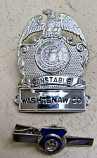 VINTAGE OBSOLETE MICHIGAN STATE CONSTABLE BADGE WITH TIE CLIP picture