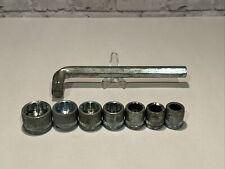 Vintage G. M. Co. 7 Piece Socket Set Hex Drive 7/ 16” - 7/8” USA Made picture