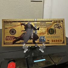 24k Gold Plated Kylo Ren Star Wars Banknote Collectible picture
