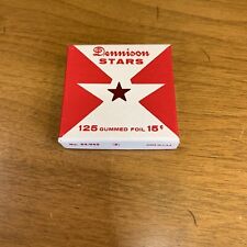 Vintage Dennison Gummed Red Foil Stars Partial Box Vintage 54-042 picture