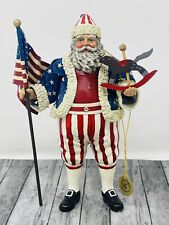 1992 Patriotic Santa Claus Possible Dreams Clothtiques Ornament USA Flag Vintage picture