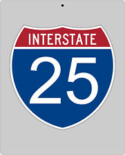 I-25 metal Interstate highway sign - Alburquerque to Denver to Cheyenne picture