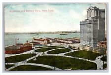 Postcard New York City New York Aquarium and Battery Park 1912 picture