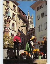 Postcard La place de la Palud et le beffroi de la Cathédrale, Switzerland picture